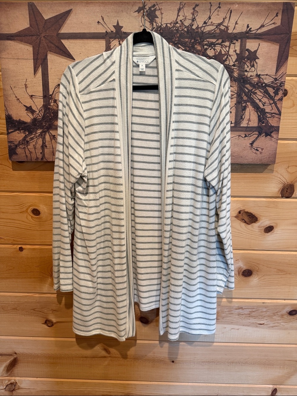 Market & Spruce Striped Knit Top - White & Light Gray